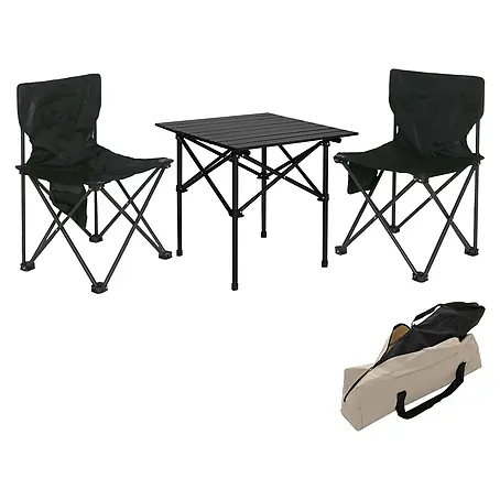 Mendler Campingset HWC-N50 Metall - schwarz