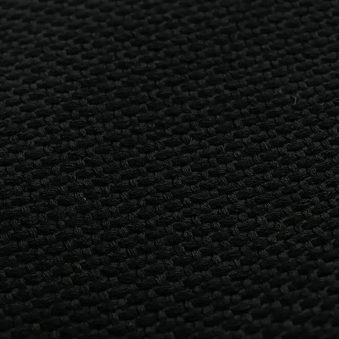 Mendler Gartenmöbel-Set HWC-Q39 - 3 -tlg., Textil, Schwarz, Schwarz - Nahaufnahme einer schwarzen, gewebten Stoffstruktur.