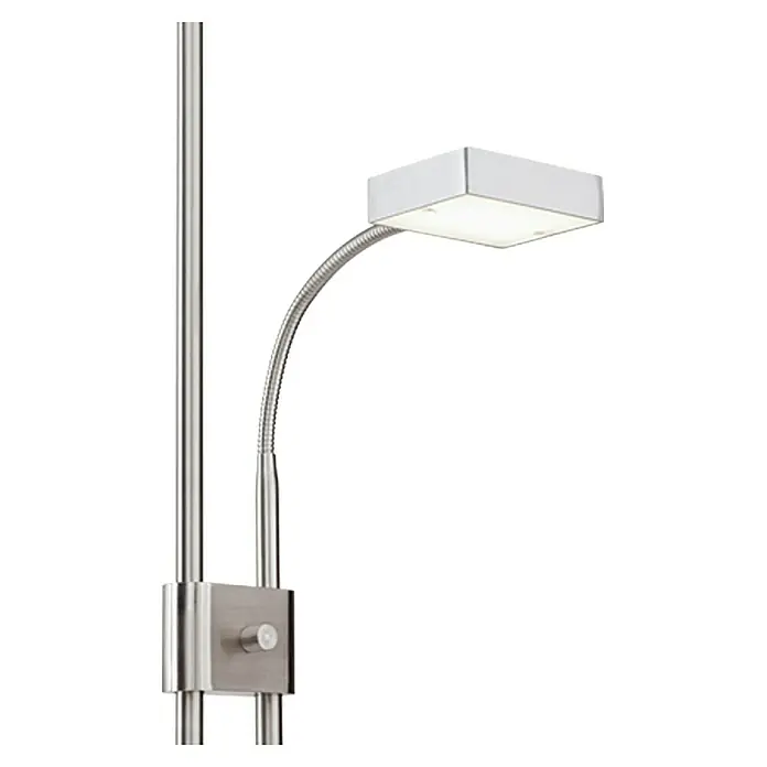 Tween Light LED-Deckenfluter Texas - LED, Höhe: 180 cm - Eine moderne Stehlampe mit verstellbarem Arm und quadratischem LED-Leuchtenkopf in silberner Optik. Ideal für Wohn- und Arbeitsbereiche.