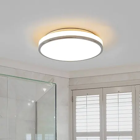 Lindby LED Deckenlampe in weiß, chrom, Deckenleuchte rund