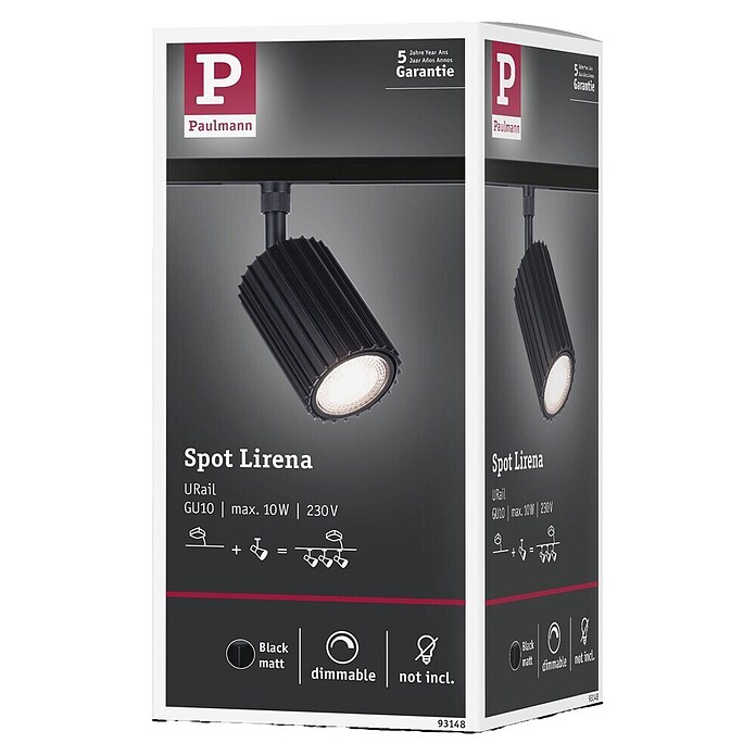 Paulmann Wand- & Deckenspot Urail Spot Lirena (Ø x H: 6 cm x 17 mm, GU10, Schwarz) | BAUHAUS