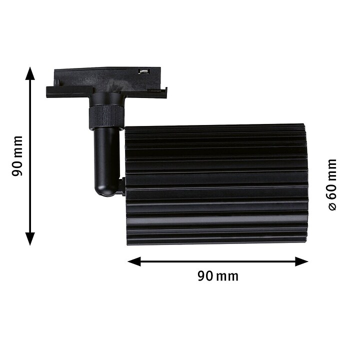 Paulmann Wand- & Deckenspot Urail Spot Lirena (Ø x H: 6 cm x 17 mm, GU10, Schwarz) | BAUHAUS