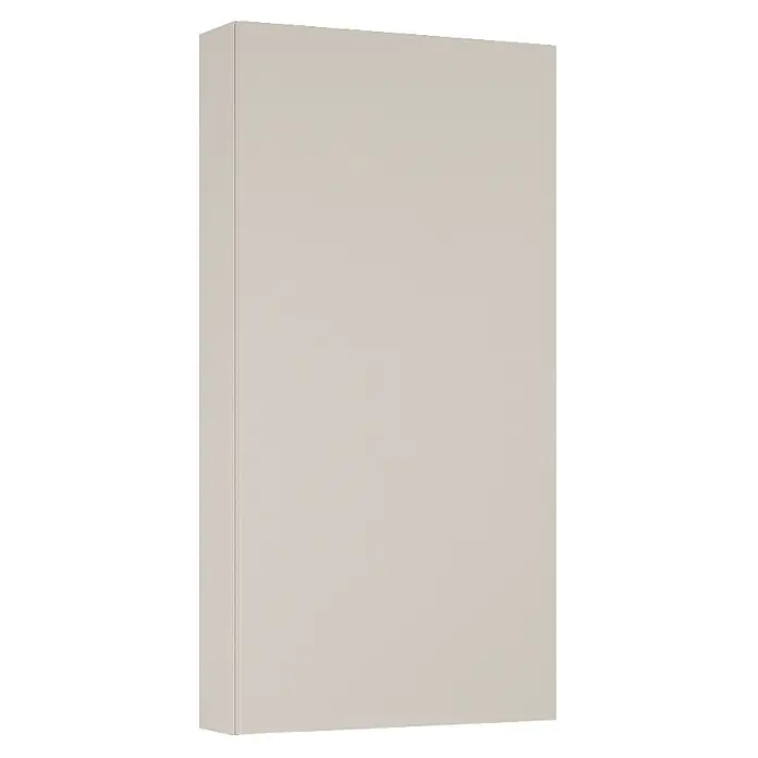 Riva Compact Hängeschrank Compact/Moon/Lynn - 40 x 12,6 x 80 cm, Fume Matt - Hellgraues, texturiertes, rechteckiges Paneel, möglicherweise eine Schranktür.