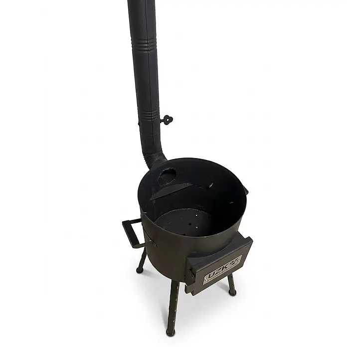 Garten Dream Holzkohlegrill - Grillfläche (B x T): 40 x 40 cm, Durchmesser Grillfläche: 40 cm, Anthrazit - Schwarzer Metall-Outdoor-Ofen mit hohem Schornstein, weitem Kochbecken und Aschewanne für den Außenbereich.