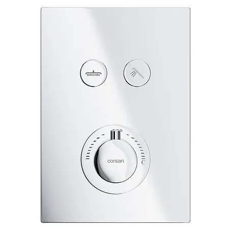 Unterputz Brausearmatur Thermostatisch BOX Verdeckter Einbau Mischer für Badezimmer in Chrom