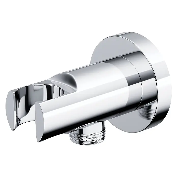 Komplettes Duschsystem Thermostatisch LUGO Unterputz Armatur Wasserhahn mit Kopfbrause in Chrom -  - Verchromte Wandhalterung für eine Handbrause.