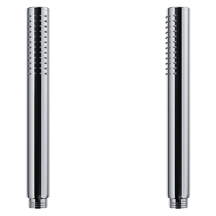 Komplettes Duschsystem Thermostatisch LUGO Unterputz Armatur Wasserhahn mit Kopfbrause in Chrom -  - Zwei zylindrische Stabhandbrausen aus Chrom mit mehreren Düsen.