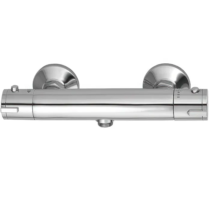 Brausearmatur Thermostatisch TERMICO Brausebatterie für Badezimmer in Silber -  - Polierter Chrom-Thermostat-Duschmischer mit zwei Drehreglern für Durchfluss und Temperatur.