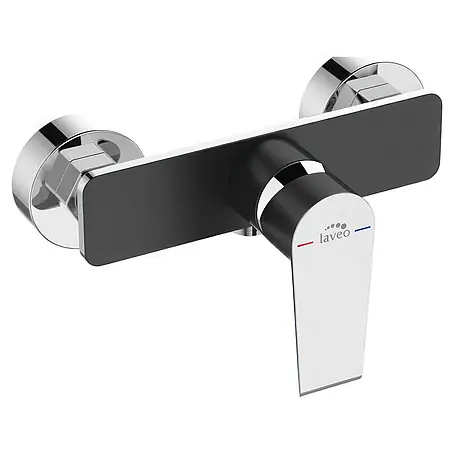Brausearmatur Wasserhahn LARGO Brausebatterie für Badezimmer in Schwarz-Silber