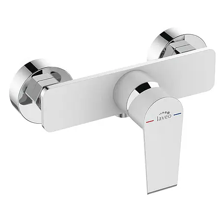 Brausearmatur Wasserhahn LARGO Brausebatterie für Badezimmer in Weiß-Silber