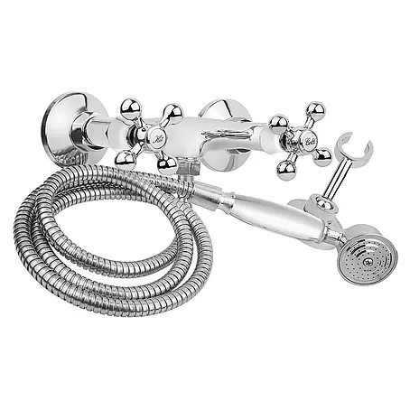 Komplette Set Brausearmatur Wasserhahn STILO Brausebatterie für Badezimmer in Chrom