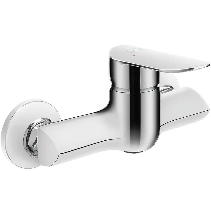 Brausearmatur Wasserhahn APPIA Brausebatterie für Badezimmer in Silber -  - Glänzende, wandmontierte Einhebel-Mischbatterie aus Chrom für Bad oder Dusche.