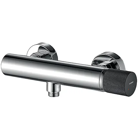 Brausearmatur Wasserhahn PEROS Brausebatterie für Badezimmer in Chrom-Schwarz