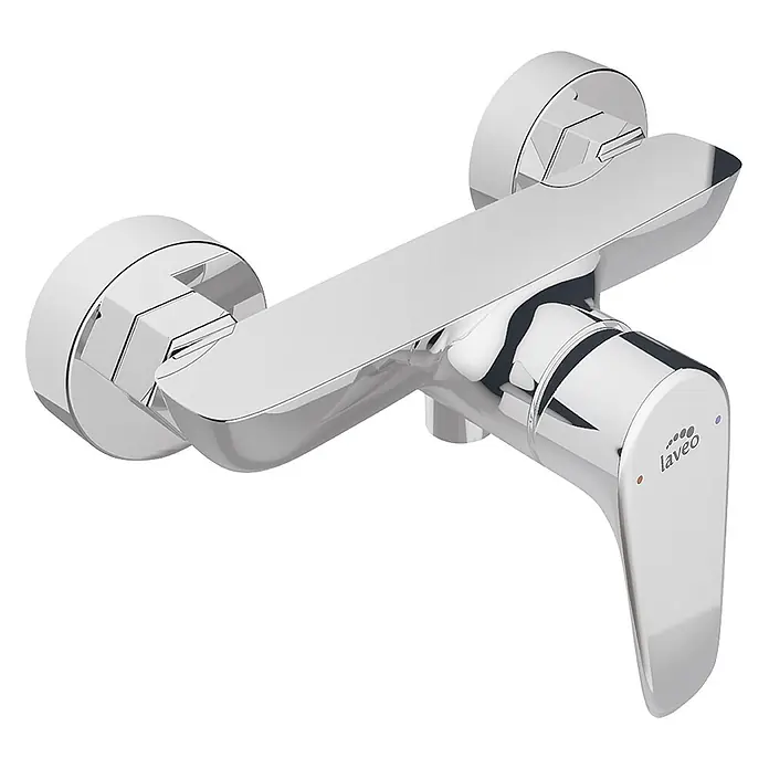 Brausearmatur Wasserhahn RONDO Brausebatterie für Badezimmer in Silber -  - Verchromte Badewannen- oder Brausearmatur mit Einhebelmischer.