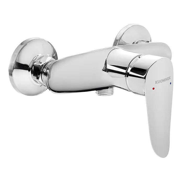 Brausearmatur Wasserhahn CENTO Brausebatterie für Badezimmer in Chrom -  - Glänzender Chrom-Duschmischer mit Einhebelgriff und Heiß-/Kaltanzeigen.