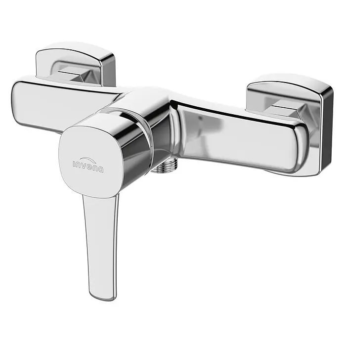 Brausearmatur Wasserhahn GLAMOUR Brausebatterie für Badezimmer in Silber -  - Verchromte Invena Einhebel-Duscharmatur zur Wandmontage.
