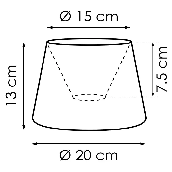 Home Sweet Home Lampenschirm Melrose - Ø x H: 20 x 13 cm, Hellgrau, Stoff, Rund - Konischer Lampenschirm, 15 cm oben Ø, 20 cm unten Ø, 13 cm Höhe.