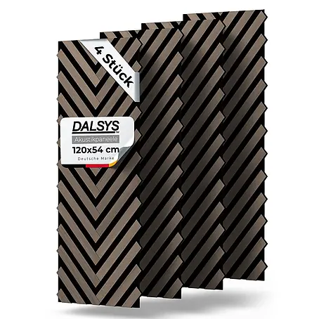 Dalsys  Akustikpaneel 4x 120 x 54cm V-Muster Walnuss