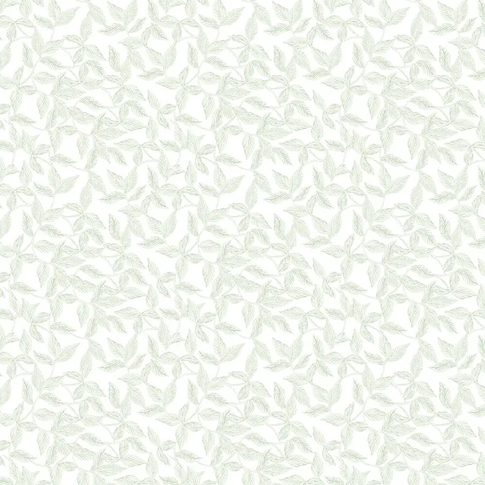 Vliestapete Laura Ashley Erwood  1000x52cm -  - Subtiles, sich wiederholendes Muster aus zarten hellgrünen Blättern.