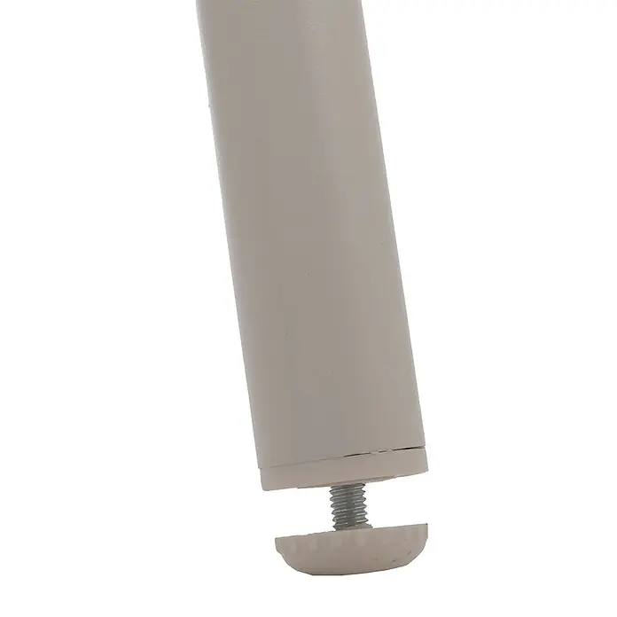 Mendler 2x Gartenstuhl HWC-O12 Rückenpolster - creme, Bezug creme -  - Hellgraues Möbelbein mit verstellbarem Nivellierfuß.