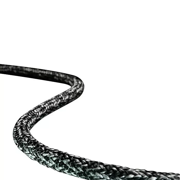Robline Cabo a metros Admiral 3000 - Diámetro: 10 mm, Poliéster, Negro/Antracita - Cuerda trenzada negra con superficie texturizada, curvándose a través del encuadre.