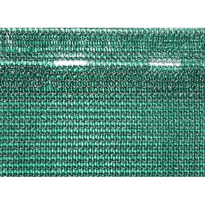 Zaunblende Meterware - Höhe: 1,5 m, HDPE Gewebe, Grün - Nahaufnahme eines grünen, gewebten Windschutznetzes, das für Privatsphäre und Schatten sorgt.