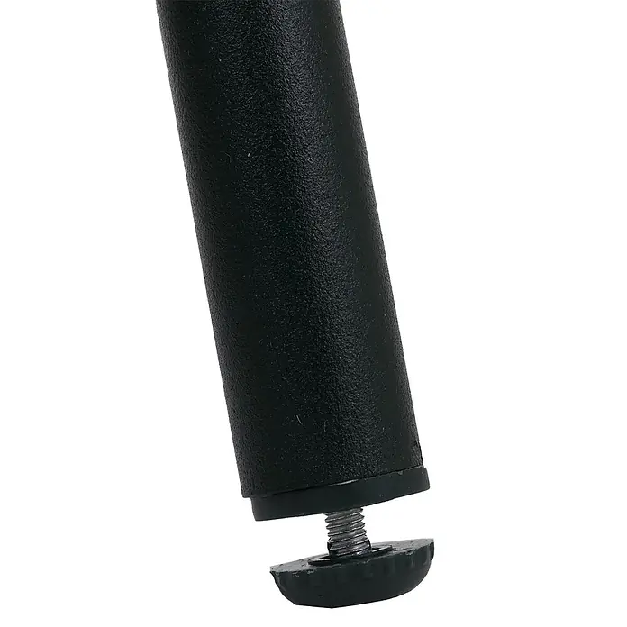 Mendler 2x Gartenstuhl HWC-O12 Rückenpolster - grün, Bezug grün -  - Schwarzes Möbelbein mit verstellbarem Nivellierfuß, Gewindebolzen und dunklem Gummifuß.
