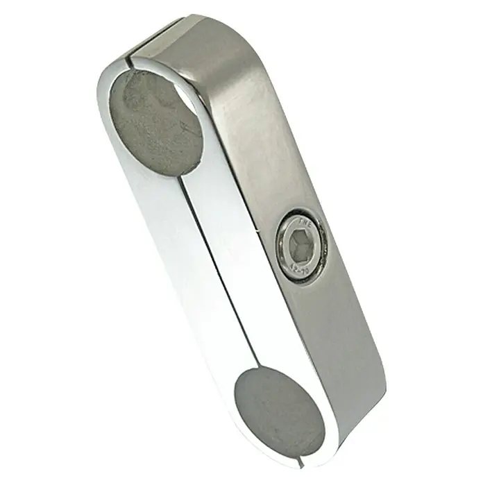 Marinetech Haltegriffverbinder - Durchmesser: 22 mm, Edelstahl - Bild einer Edelstahl-Rohrverbindung.
