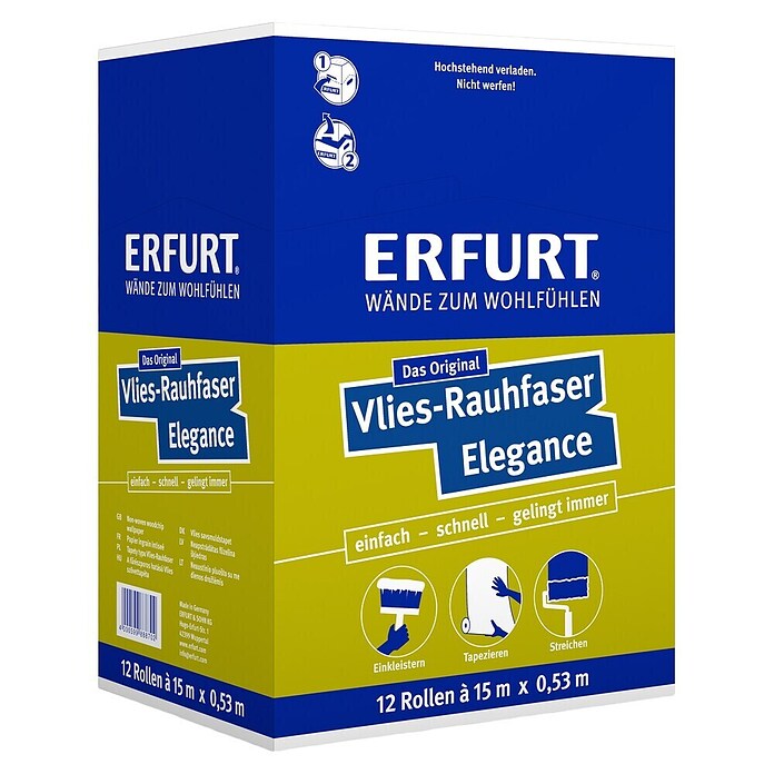 Erfurt Raufasertapete Elegance (Korngröße: Mittel, Weiß, 15 x 0,53 m, Vlies)