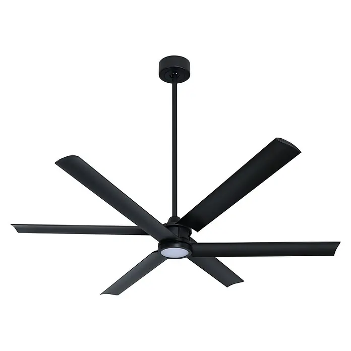 Vam Deckenventilator DC Deckenventilator 3 PLUS 3 Wi-Fi schwarz LED - schwarz, 1.320 mm, 31 W - Schwarzer Deckenventilator mit sechs Flügeln und integriertem Licht.