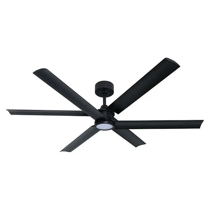 Vam Deckenventilator DC Deckenventilator 3 PLUS 3 Wi-Fi schwarz LED - schwarz, 1.320 mm, 31 W - Schwarzer Fünfblatt-Deckenventilator mit integriertem LED-Licht.