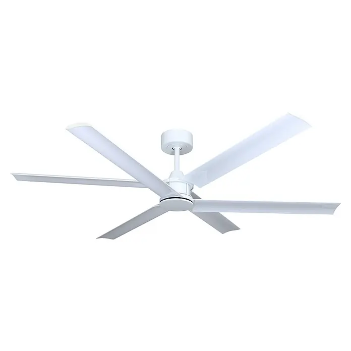 Vam Deckenventilator DC Deckenventilator 3 PLUS 3 Wi-Fi weiß 132 cm - weiß, 1.320 mm, 31 W - Moderner weißer Deckenventilator mit sechs breiten Flügeln.