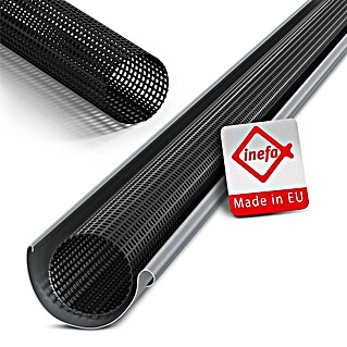 INEFA Dachrinnen Laubschutzgitter 2 m Schwarz für Ø 125-180 mm