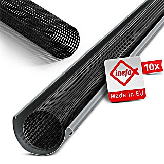 INEFA Dachrinnen Laubschutzgitter 10 Stück 2 m Schwarz 125-180 mm