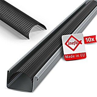 INEFA Dachrinnen Laubschutzgitter 10 Stück 2 m Ø 68 mm Schwarz