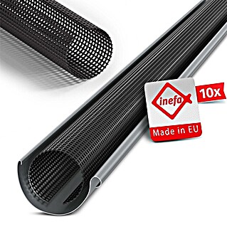 INEFA Dachrinnen Laubschutzgitter 10 Stück 2 m Schwarz 100-125 mm