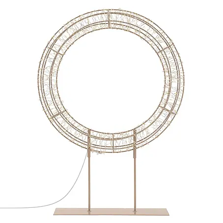 ECD Germany  LED-Weihnachtsdekofigur Weihnachtskranz 53 cm Weihnachtsbeleuchtung Timer 300 LED Warmweiß