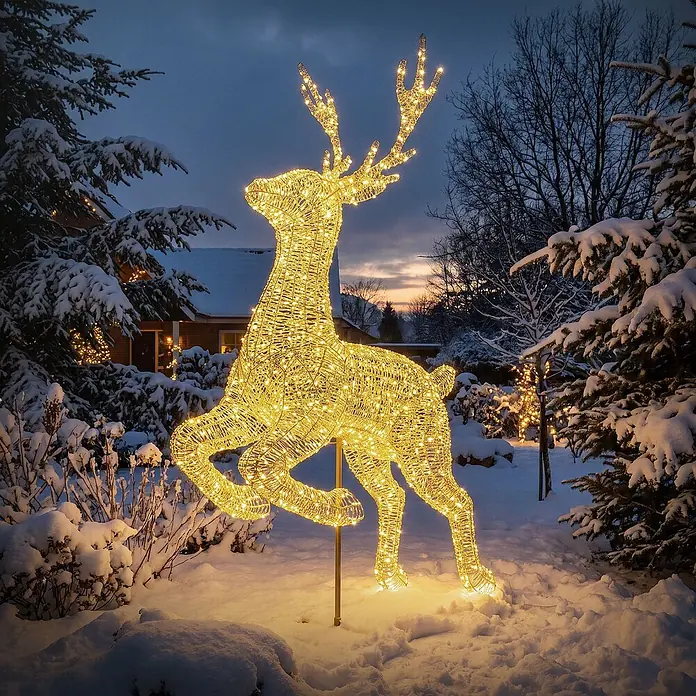ECD Germany LED-Weihnachtsdekofigur Weihnachtsbeleuchtung Hirsch Figur groß mit Timer 10000 LED Warmweiß online kaufen bei BAUHAUS
