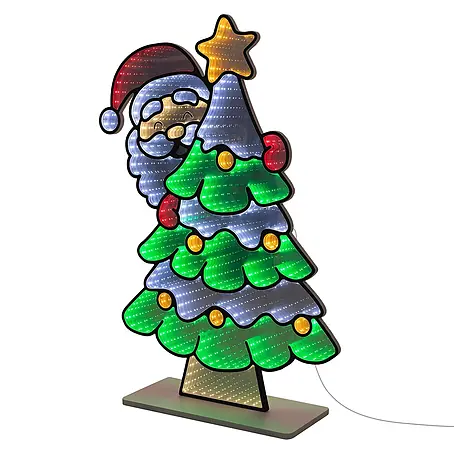 ECD Germany Weihnachtsdeko Weihnachtsbaum LED Infinity Mirror 3D-Effekt
