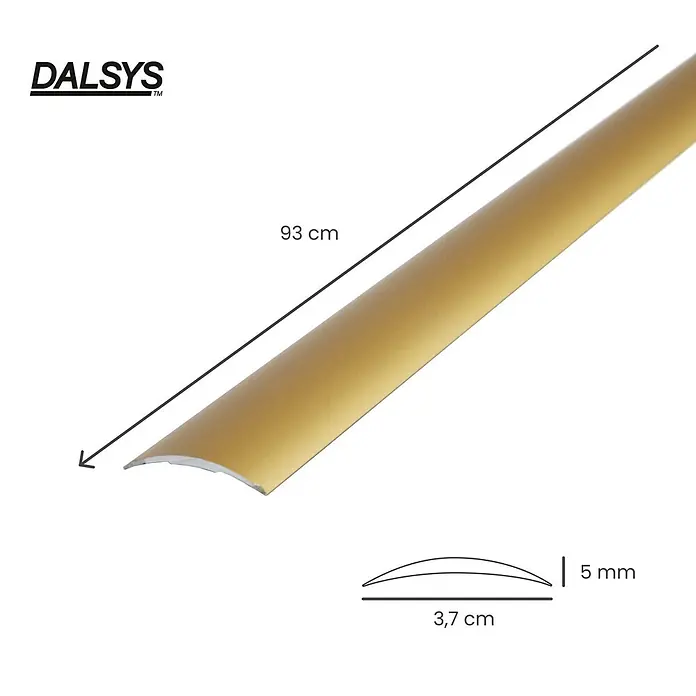 Dalsys Abschlussleiste 93cm Übergangsleiste selbstklebend 37mm Gold -  - Goldenes DALSYS Übergangsprofil, 93 cm lang, 3,7 cm breit, 5 mm hoch.