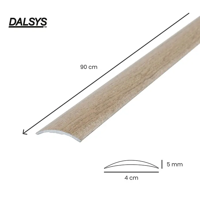 90cm Übergangsleiste selbstklebend 40mm Eiche hell DALSYS -  - DALSYS heller Holzdekor-Bodenprofil, 90 cm lang, 4 cm breit, 5 mm hoch, mit gewölbtem Design.