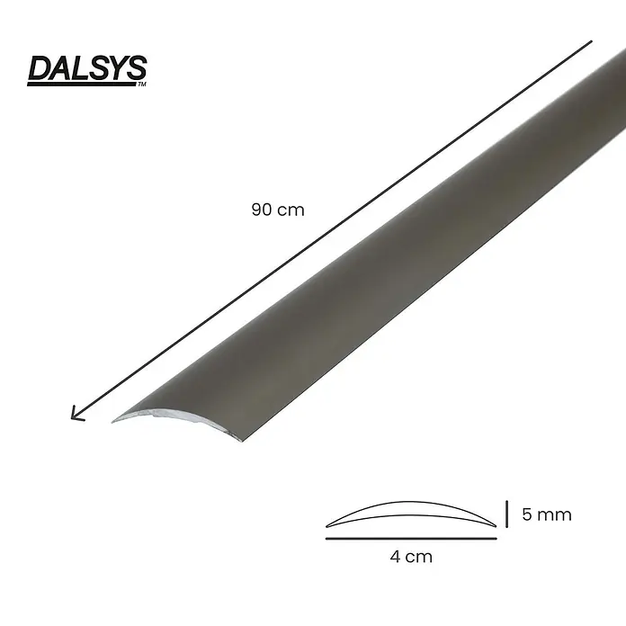 Dalsys Abschlussleiste 90cm Übergangsleiste selbstklebend 40mm Champagner -  - DALSYS dunkelgraues Aluminium-Übergangsprofil, 90 cm lang, Querschnitt 4 cm breit, 5 mm hoch.