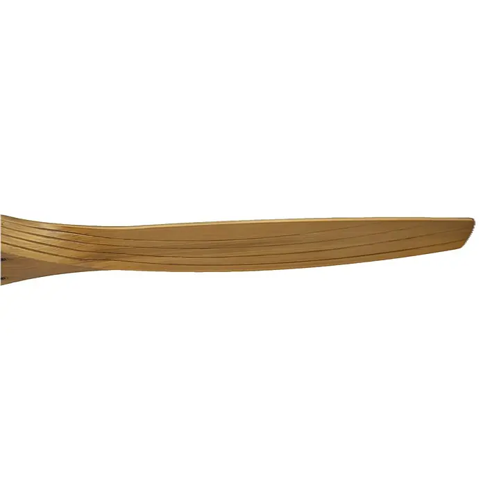 Vam Deckenventilator Outdoor DC Deckenventilator LINES Bronze 153 cm - Bronze, 1.530 mm, 37 W - Geschwungenes hellbraunes Holzpropellerblatt mit sichtbarer Maserung.