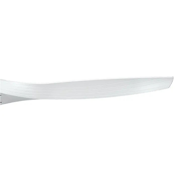 Vam Deckenventilator Outdoor DC Deckenventilator LINES weiß 153 cm - weiß, 1.530 mm, 37 W - Weißes, gebogenes Marine-Bauteil mit horizontalen Rippen und sichtbaren Befestigungen.
