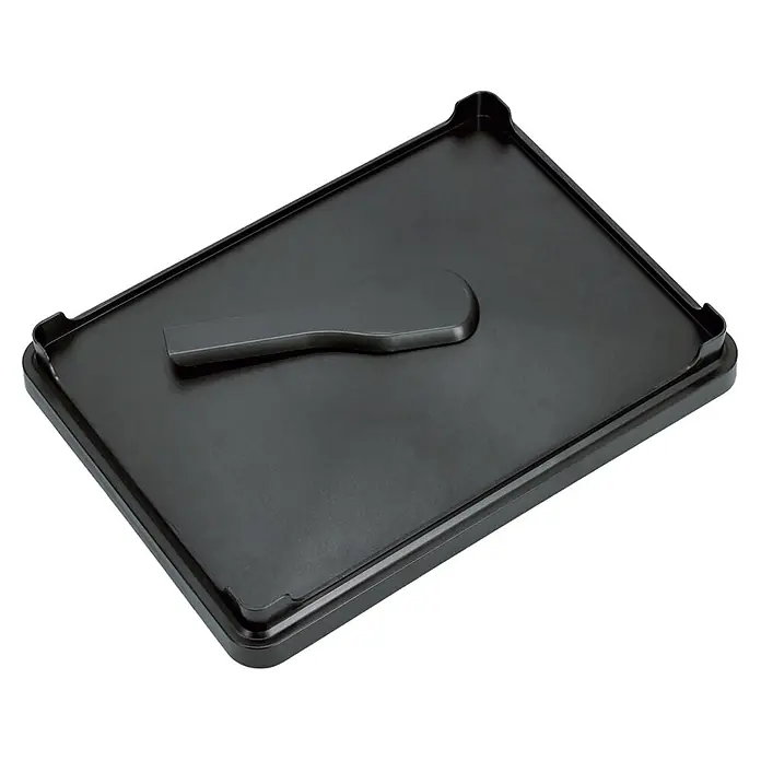 Zeller Present Abtropfgestell - Kunststoff, Schwarz - Dunkles, rechteckiges Kunststofftablett mit erhöhtem Mittelsteg.