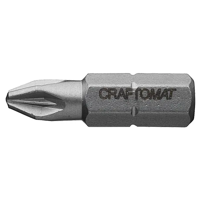 Craftomat Bit Standard - PZ 2, 3 -tlg. - Ein silberfarbener Craftomat Schraubendreher-Bit. Ideal für Heimwerker- und Profi-Projekte, robust und zuverlässig für Schraubarbeiten aller Art.