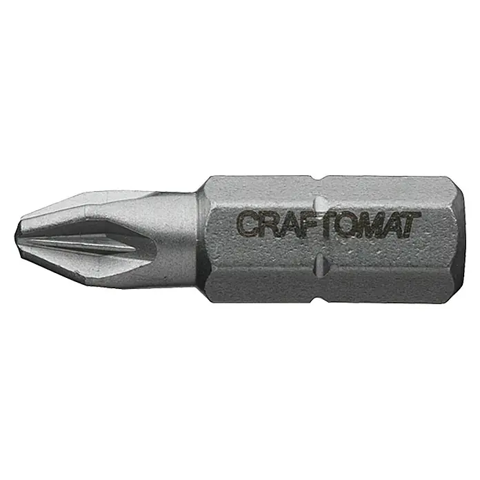 Craftomat Bit Standard - PZ 2, 3 -tlg. - Ein silberfarbener Craftomat Schraubendreher-Bit. Ideal für Heimwerker- und Profi-Projekte, robust und zuverlässig für Schraubarbeiten aller Art.