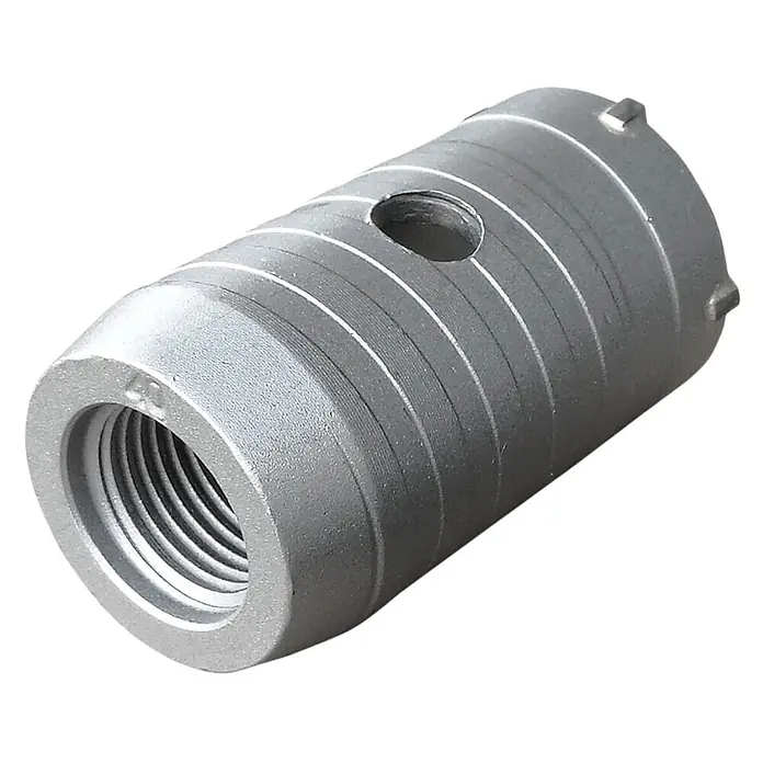 ALLEGRA Bohrkrone 40 mm - 1 Stk., Durchmesser Bohrer: 40 mm - Silber-grauer Metall Kernbohreradapter mit Innengewinde und seitlicher Zugangsöffnung.