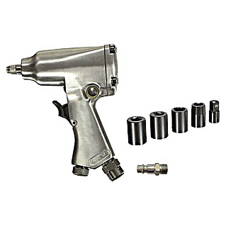 Craftomat Mini-Schlagschrauber-Set (Betriebsdruck: 6 bar, Luftverbrauch: 70 l/min, Antriebsgröße: ⅜″, 176 Nm)