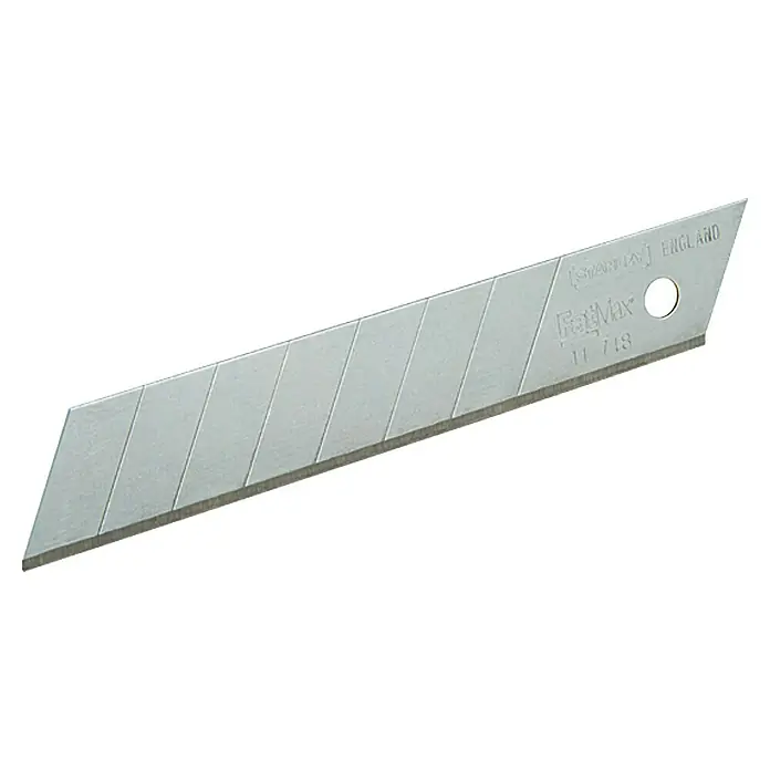 Stanley FatMax Abbrechklinge - Klingenbreite: 18 mm, Klingenstärke: 0,5 mm, Induktionsgehärtete Schneide - FatMax Abbrechklingen-Ersatzklingen für Cuttermesser. Robuste Klingen für präzise Schnitte. Ideal für den professionellen Einsatz oder Heimwerker.